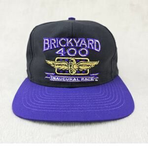 Vintage Nascar Brickyard 400 Snapback Hat Competitor Logo 7 Inaugural Race 90s